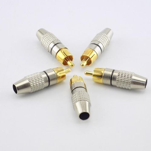 10pcs RCA Male Plug Connector Non Solder AV Audio Video Locking Cable Plug Adapter Solderness for Video CCTV Camera Security
