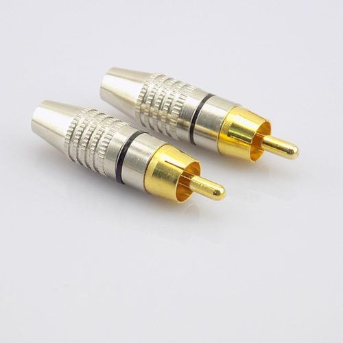 10pcs RCA Male Plug Connector Non Solder AV Audio Video Locking Cable Plug Adapter Solderness for Video CCTV Camera Security