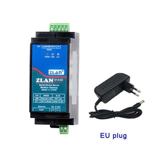 Din- Zlan5143d Serial Device Server Modbus Gateway Rs485 From To Tcp/ip Dc9-24v Support Full Duplex