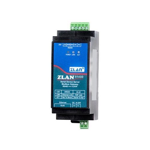 Din- Zlan5143d Serial Device Server Modbus Gateway Rs485 From To Tcp/ip Dc9-24v Support Full Duplex