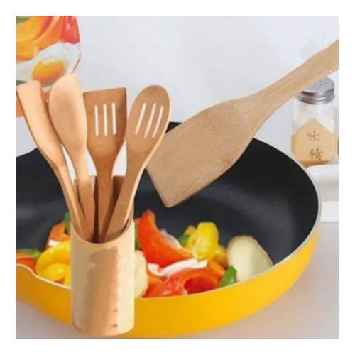 5pcs Kitchen Stick Set From Bamboo - Brown