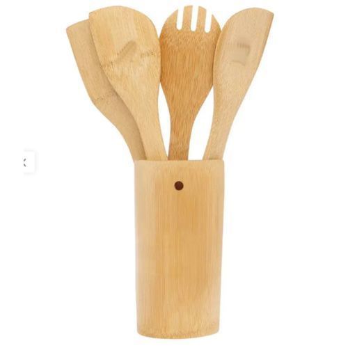 5pcs Kitchen Stick Set From Bamboo - Brown