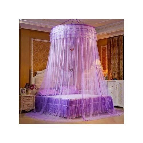 Big Purple Round Mosquito Net For Single Bed Designs Differ - Free Size