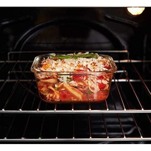3 Piece Food Safe Microwave Oven Safe Glass Bowls Fridge Containers -White.