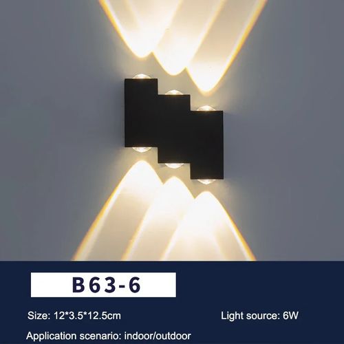 6W Outdoor Waterproof LED Double Head Light Wall Lamp Up And Down - Warm Light