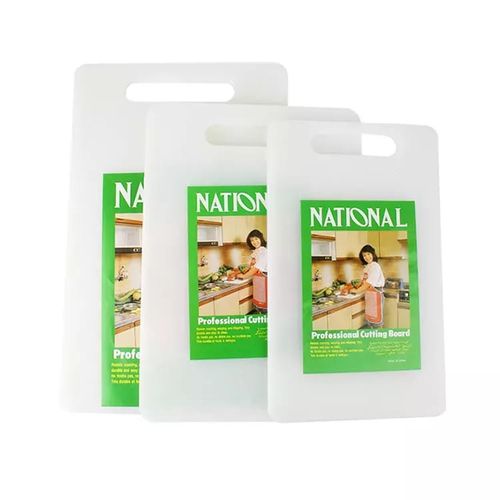 3 Piece Set  Plastic Cutting Chopping Board-White