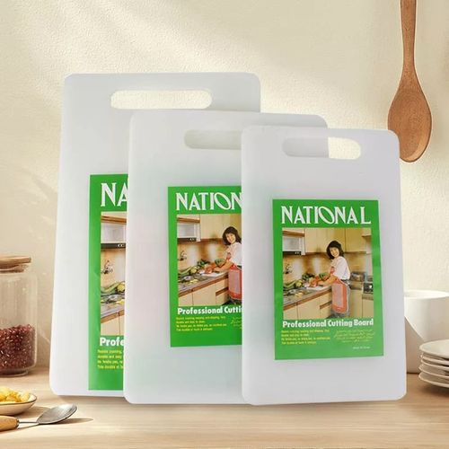 3 Piece Set  Plastic Cutting Chopping Board-White