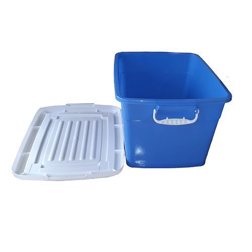 Plastic Storage Container With Cover Large - Blue