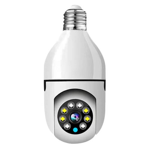 1080P Wireless Light Bulb Monitor Camera 2MP WiFi Smart Camera - white My