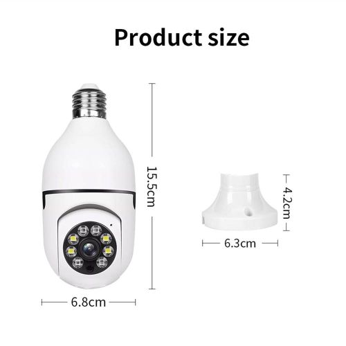1080P Wireless Light Bulb Monitor Camera 2MP WiFi Smart Camera - white My