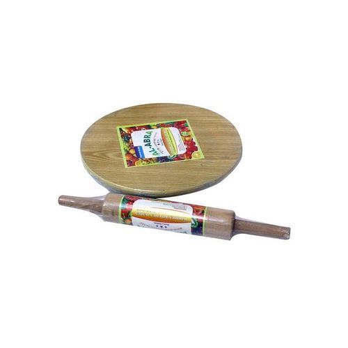 Other Wooden Chapati Rolling Board with Rolling Pin - Brown