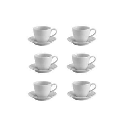 Set of Tea Pot, 6 Tea Cups And Saucers - White