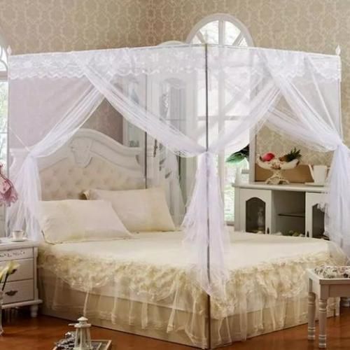 Mosquito Net 4 Stands - White Top Design May Vary