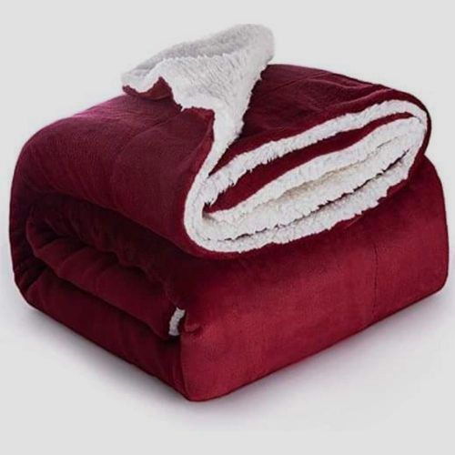 DoubleFace Soft Fleece Blanket Fit - Maroon