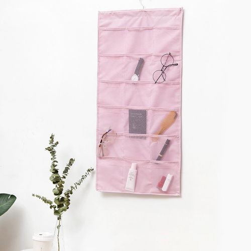 Double Sided 24 Pockets Socks,Bra,Underwear Bag Hanger Storage Organizer-Pink