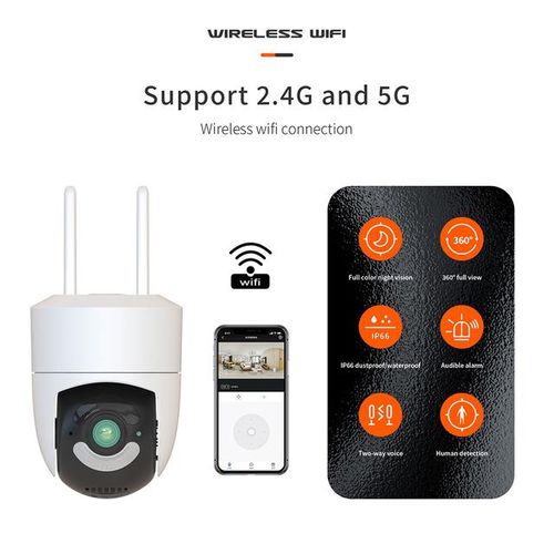 4mp Onvif 2.4g/5g Dual Band Wifi Home Security Cameras Waterproof Motion Detection Outdoor Ip Camera Alarm Surveillance Camera