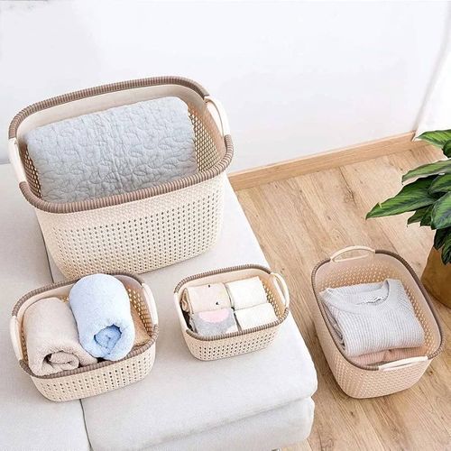 Plastic Portable Memory Basket - Cream