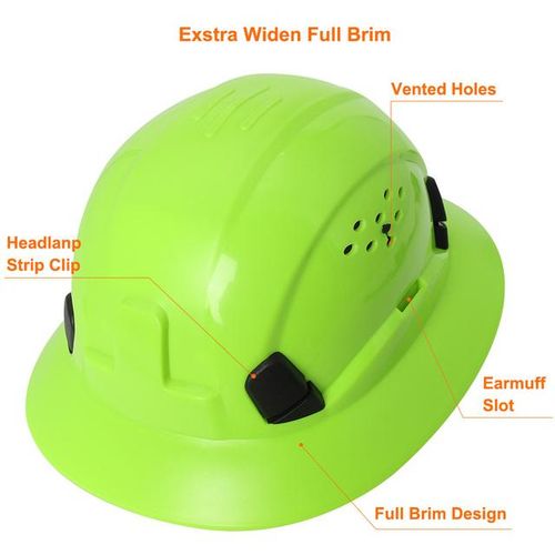 Engineer's Full Brim Safety Helmet With Built-In 6-Point Suspension For Construction Rescue Climbing Ansi Ce Certified