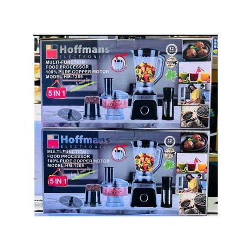 Hoffmans  5 In 1 Multifunction Blender 1.8L (Gross - 1.8L & Net - 1.5L) - Black