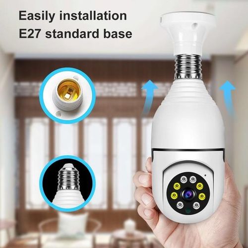 E27 Bulb Ip Wifi Camera Wireless Surveillance Night Vision Color Automatic Rotation Indoor Monitoring Wifi Camera Ycc365 Plus