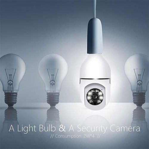 E27 Bulb Ip Wifi Camera Wireless Surveillance Night Vision Color Automatic Rotation Indoor Monitoring Wifi Camera Ycc365 Plus