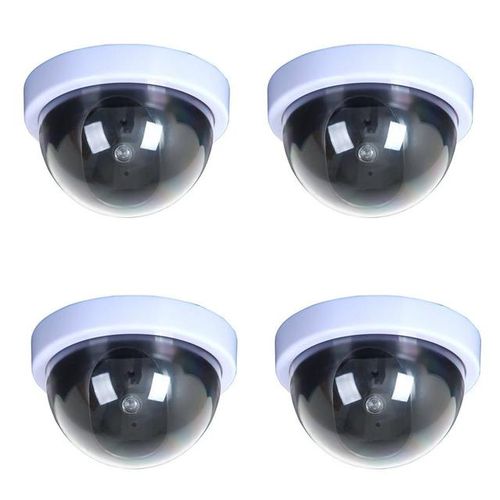 4/pcs Creative Black Plastic Dome Cctv Camera Flashing Led Camera Power Via Aa Surveillance Security System
