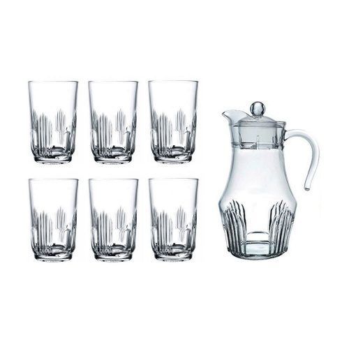 7 Pieces Water Set Quality Drinking Glasses -Transparent