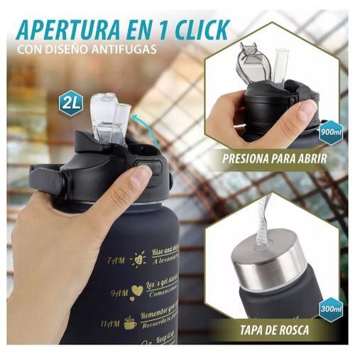 3 In 1 Color Motivational Water Bottle With Stickers Mix