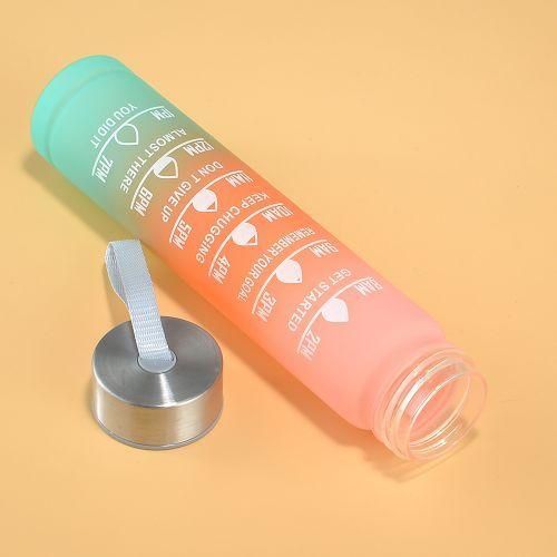 3 In 1 Color Motivational Water Bottle With Stickers Mix