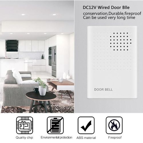 4 Wires Wired White Doorbell Dc12v Access Control Door Bell Electronic Dingdong Ringtone Ring Button For Home Security System