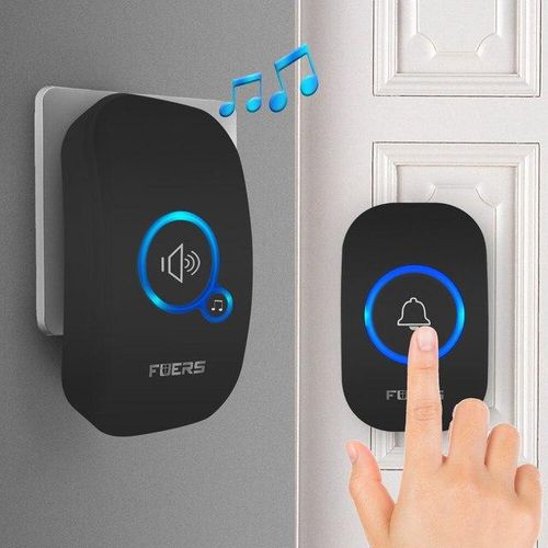 Fuers Wireless Doorbell Waterproof Welcome Chime Home Door Bell Intelligent 32 Songs Smart Alarm With For Store Hotel