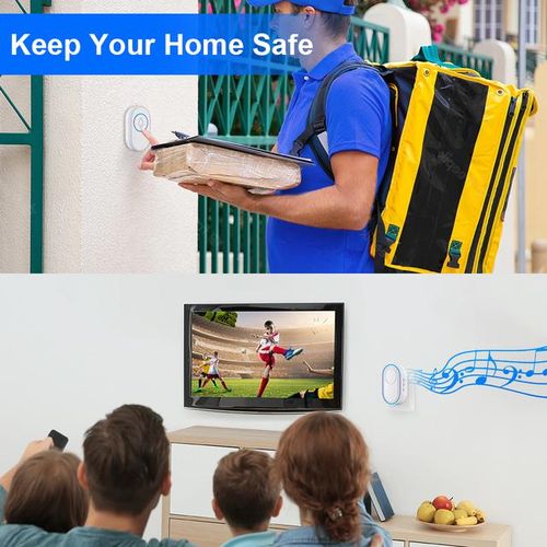 Awapow Ip65 Waterproof Wireless Doorbell Smart Home Outdoor Door Bell 39 Ringtone 4 Volume Adjustable Led Flash Security Alarm