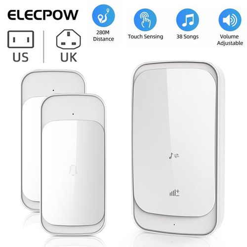Elecpow Smart Home Wireless Doorbell Outdoor Waterproof Touch Sensing Door Bell Kit 58 Chords Home Welcome House Chimes