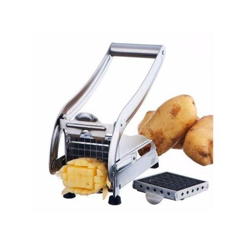 Stainless Steel Potato Chipper & French Fry Cutter - Silver