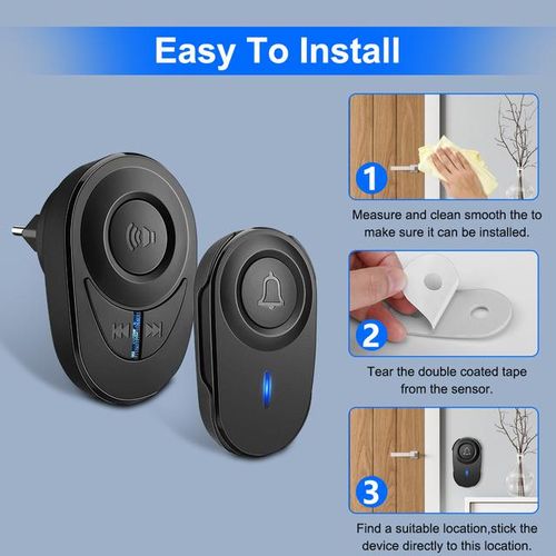 Elecpow Wireless Doorbell Outdoor Waterproof Smart Home Door Bell Elderly Emergency Call Reminder Led Flash Home Security Alarm