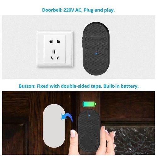 Fuers Wireless Doorbell For Home 32 Songs Waterproof Button Welcome Chime Door Bell Intelligent Smart Alarm System With
