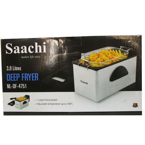 Saachi 3.0Litres Saachi Stainless Steel Electric Deep Fryer-Silver