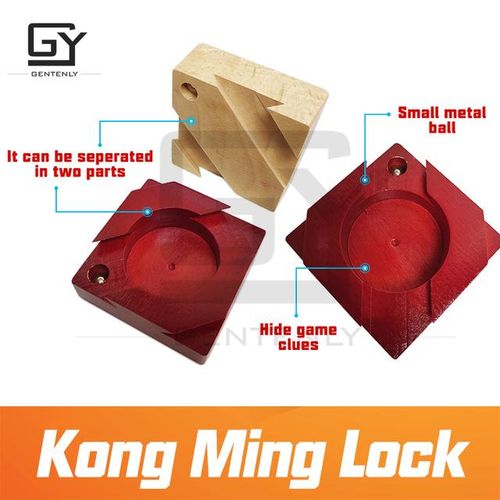 Escape Room Game Puzzle Kong Ming Lock Ancient Intellectual Lock 3d Wooden Game Prop Interlocked Magnetic Lock Secret Box