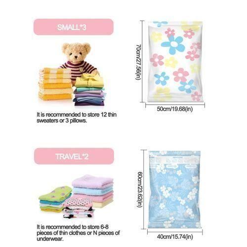 11pcs/set Vacuum Compression Clothes Storage Bag With Hand Pump