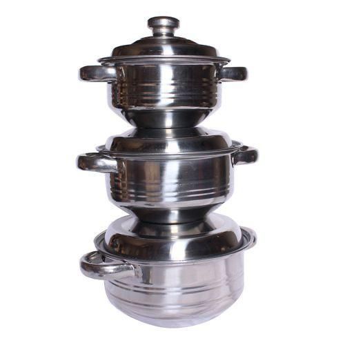 Meibang 3 pieces, Stainless steel Serving Dishes-Silver