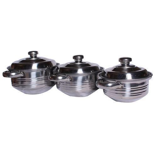 Meibang 3 pieces, Stainless steel Serving Dishes-Silver