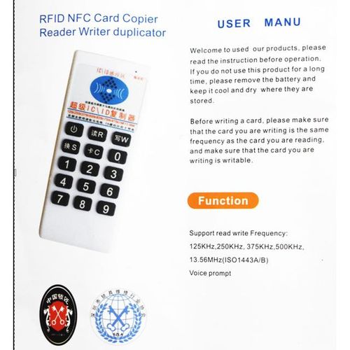 Handheld New 9 Frequency Nfc 13.56mhz 125khz Ic Id Copier Duplicator Cloner Reader Writer