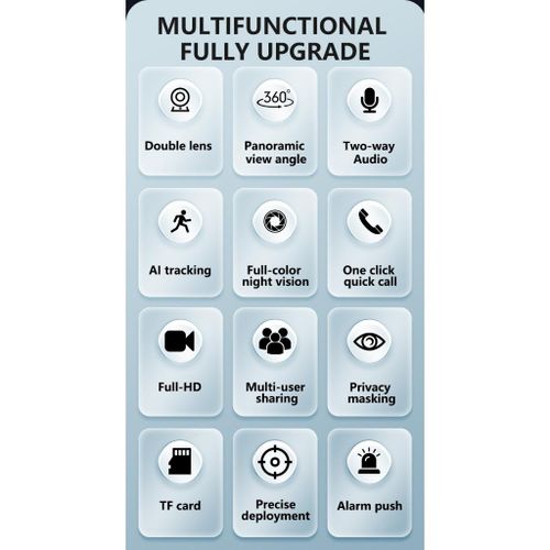 Dual Lens -dual screens CCTV Indoor 3MP 2K Camera Phone Control Built-in Microphone 355 Degree Rotation
