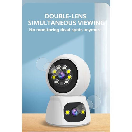 Dual Lens -dual screens CCTV Indoor 3MP 2K Camera Phone Control Built-in Microphone 355 Degree Rotation