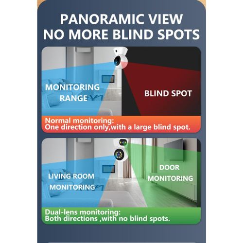 Dual Lens -dual screens CCTV Indoor 3MP 2K Camera Phone Control Built-in Microphone 355 Degree Rotation