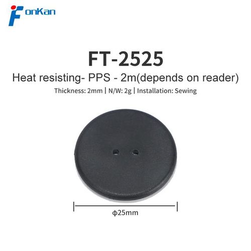 50pcs Washable Uhf Button Electronic Tag Fabric Washing High Temperature Resistant For Clothing Management