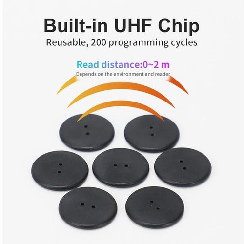 50pcs Washable Uhf Button Electronic Tag Fabric Washing High Temperature Resistant For Clothing Management