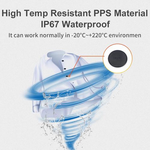 50pcs Washable Uhf Button Electronic Tag Fabric Washing High Temperature Resistant For Clothing Management