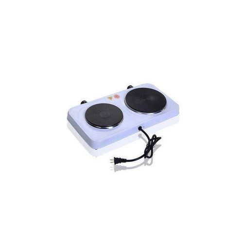 Double Solid Electric Hotplate Plus A Free TV Guard- White