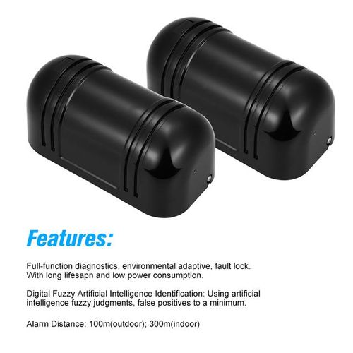 Wired Dual Beam Photoelectric Sensor Barrier 100m Alarm Tamper Alarm Output For Gate Door Burglar Alarm System